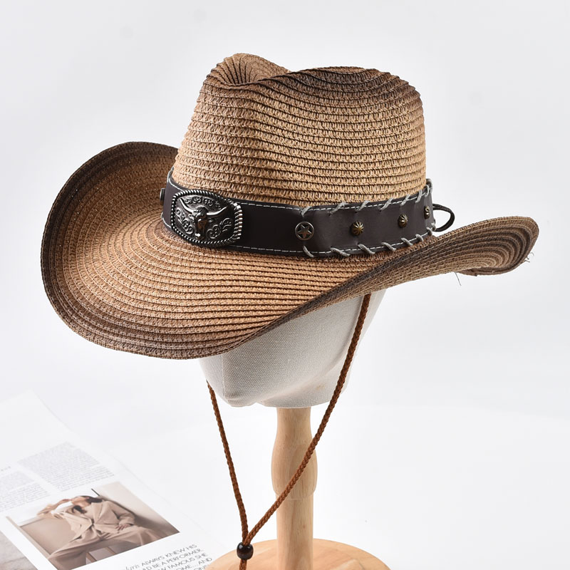 Cowboy Hat Straw - Sommerlicher Western-Cowboy-Strohhut für Männer und Frauen,
