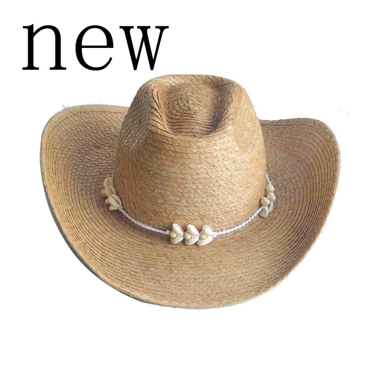 Cowboy Hat Straw - Palm-Cowboyhut Strohhut Panama-Hut Muschel-Accessoires Damen Herren
