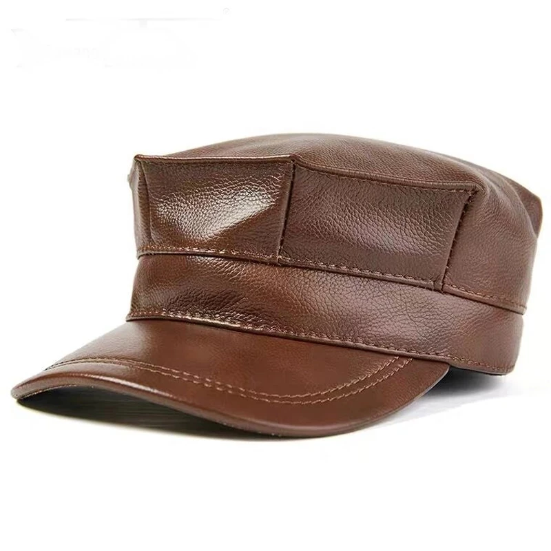 Baseball Cap Structured - Neue Großhandel Winter Thermische Echtes Leder
