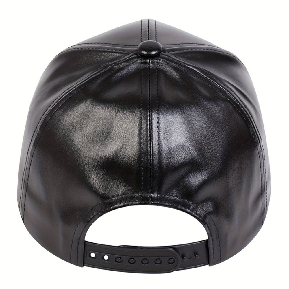 Baseball Cap Structured - Modische PU-Baseballkappe, Einfarbige Dad Hat, Verstellbare